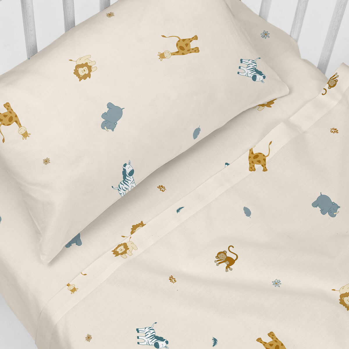 Jeu de draps pour berceau HappyFriday  HF Mini Animals Multicouleur